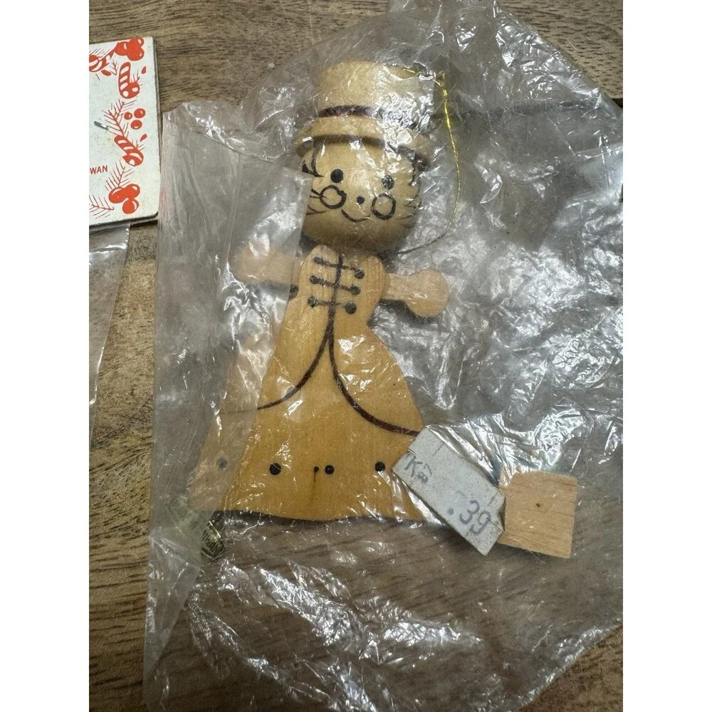 Vintage Lot of 23 Wooden Christmas Ornaments New Old Stock Woolworths?